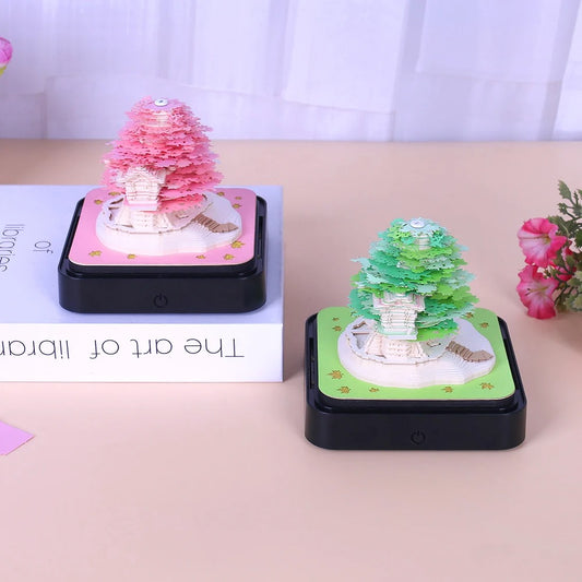 Omoshiroi Block 3D Notepad Sakura Treehouse 3D Calendar 2025